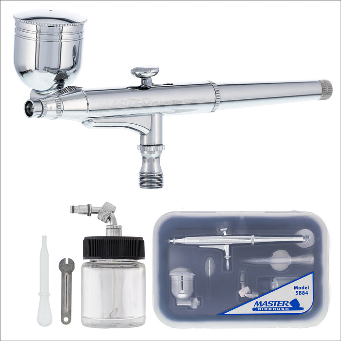 Master Performance SB84 Multi-Purpose Precision Dual-Action Side Bowl Feed Airbrush, 0.3 mm Tip, Gravity & Siphon Cups