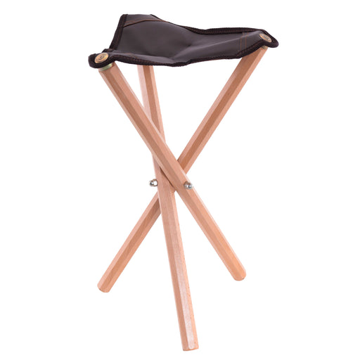 Portable Three Leg Wood Artist Folding Stool with Saddle Leather Seat