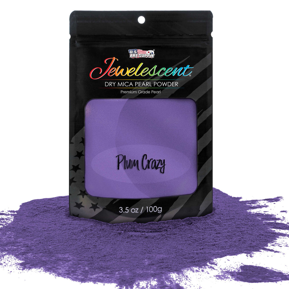 Jewelescent Plum Crazy Mica Pearl Powder Pigment, 3.5 oz (100g) Sealed Pouch - Cosmetic Grade, Metallic Color Dye