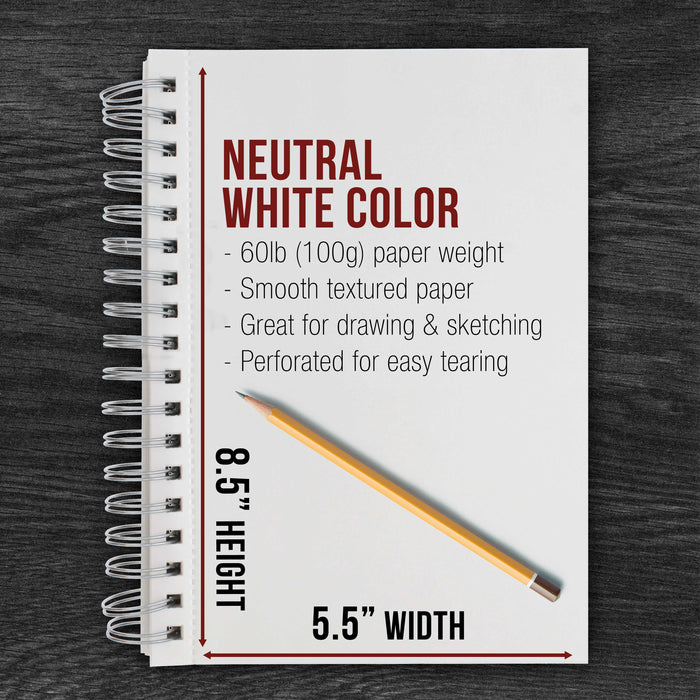 5.5" x 8.5" Left Hand Spiral 60lb Sketch Drawing Pad (Pack of 2)