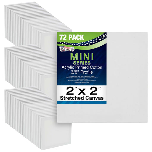2" x 2" Mini Professional Primed Stretched Canvas 72-Pack
