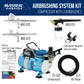 Cool Runner II Dual Fan Airbrushing System Kit - with Air Compressor & 3 Airbrushes, 0.2, 0.3 mm Gravity & 0.8 mm Siphon Feed, Holder