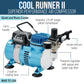 Cool Runner II Dual Fan Airbrushing System Kit - with Air Compressor & 3 Airbrushes, 0.2, 0.3 mm Gravity & 0.8 mm Siphon Feed, Holder