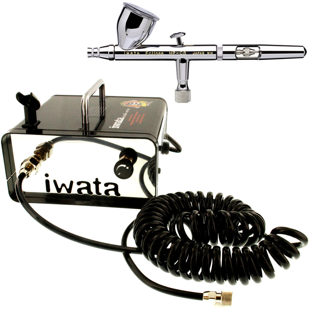 Iwata Eclipse HP-CS 4207 Airbrush Kit with Iwata Ninja Jet Compressor & Air Hose