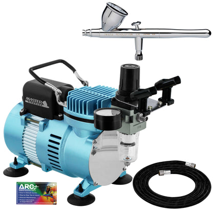 Revolution CR Airbrush Kit with Cool Runner II Dual Fan Air Tank Compressor & Air Hose