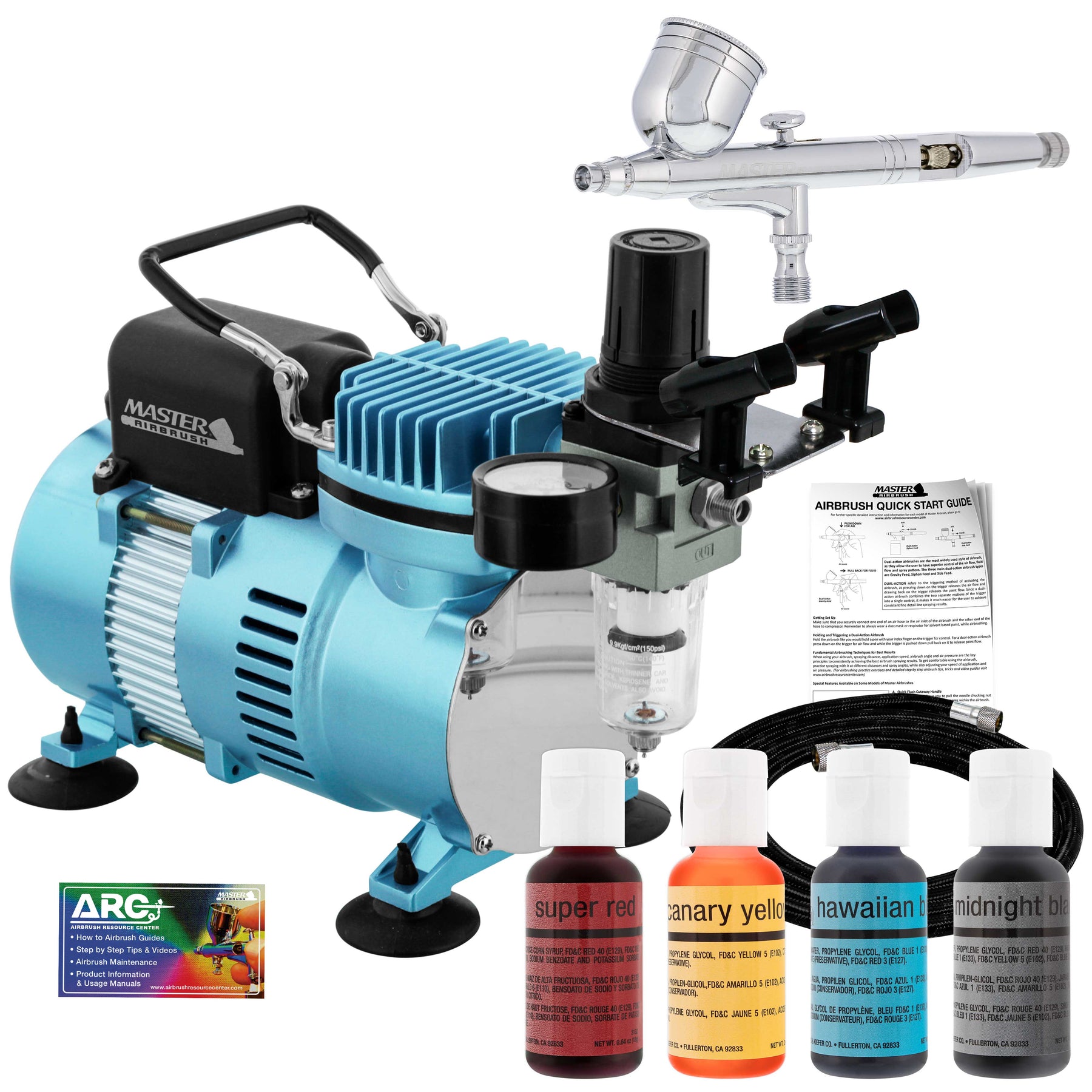 Cake Decorating Airbrushing System Kit with 4 Color Food Coloring