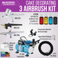 Cool Runner II Dual Fan Air Compressor Cake Decorating System Kit with 3 Airbrushes, Gravity and Siphon Feed, 4 Color Food Coloring Set - How-to Guide