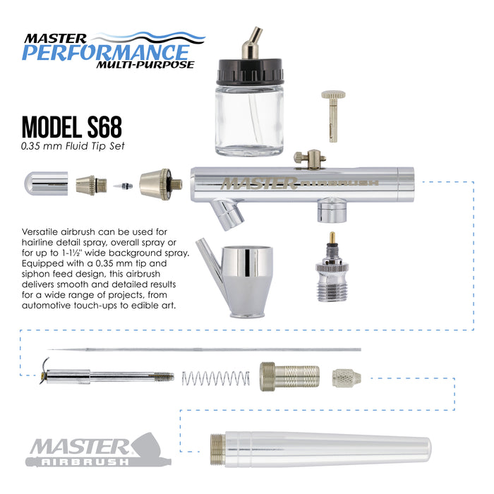 Master Airbrush Cake Airbrush Decorating Kit with Siphon Air Brush, Cool Runner II Dual Fan Air Compressor, 12 Edible Chefmaster Food Colors, Hose, Holder & How to Guide - Cake & Cookie Airbrush Kit