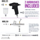 Cake Airbrush Decorating Kit with Compressor, 2 Gravity Airbrushes, and 12 Chefmaster Food Colors - Air Brush for Cake Decoration &