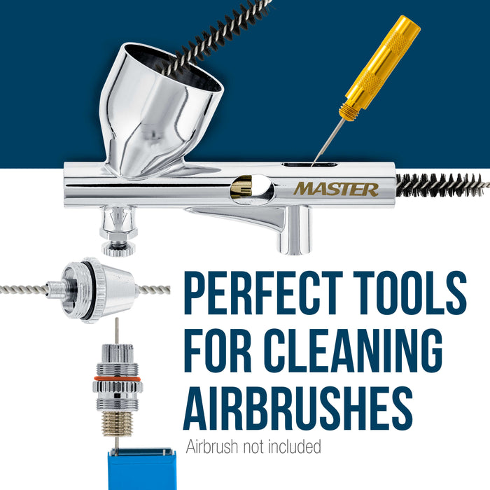 Deluxe Airbrush Cleaning Kit - Includes a 3 in 1 Airbrush Clean Pot, 2 - 4oz Bottles of Cleaning Solution & Cleaning Tool Kit