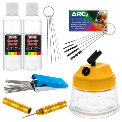 Master Airbrush Cleaning Kit with Cleaning Pot & Solution - Airbrush Cleaner Tools for All Air brush Models