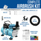 Cool Runner II Dual Fan Air Compressor System Kit with a Pro Set G222 Gravity Airbrush Kit with 3 Tips 0.2, 0.3 & 0.5 mm - Hose, Holder, How-to Guide