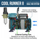Cool Runner II Dual Fan Air Compressor System Kit with a Pro Set G222 Gravity Airbrush Kit with 3 Tips 0.2, 0.3 & 0.5 mm - Hose, Holder, How-to Guide