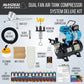 Cool Runner II Airbrush Kit with Compressor Dual Fan - Air Brush Painting Set Includes Gravity Feed Air Brush, 24 Acrylic Colors