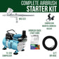 Cool Runner II Dual Fan Air Compressor System Kit with a G22 Gravity Feed Dual-Action Airbrush Set with 0.3 mm Tip - Hose, Holder, How-To Guide
