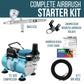 HI-FLOW All-Purpose Precision Dual-Action Gravity Feed Airbrush Set with High Performance Airbrush Air Compressor