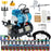 Master Airbrush Cool Runner II Dual Fan Air Storage Tank Compressor System Kit with a G44 Fine Detail Control 0.2mm Tip Airbrush, 24 Color Acrylic Paint Artist Set, Holders, Cleaning Pot, How-To Guide