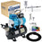 Master Airbrush SB88 Pro System - Dual-Action Side Feed Airbrush, Tank Compressor, 3 Nozzle Sets (0.3, 0.5, 0.8mm), 1/2oz Gravity Cup, How To Guide