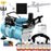 Cool Runner II Dual Fan Air Compressor Custom Body Art System with Gravity Feed Airbrush, 8 Color Temp Tattoo Paint Set, 100 Stencils