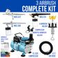 3 Professional Multi-Purpose Airbrushing System Kit - Hose, Air Compressor, Universal Airbrush Holder - How-To-Airbrush Guide Booklet