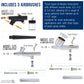 Cool Runner II Airbrush Kit with Dual Fan Air Compressor, 3 Airbrushes, Cleaning Brushes, Holder, Color Mixing Wheel & How-To Air