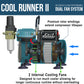 Cool Runner II Airbrush Kit with Dual Fan Air Compressor, 6 Primary Opaque Colors Acrylic Paint Set, 3 Airbrushes, Cleaning Brushes