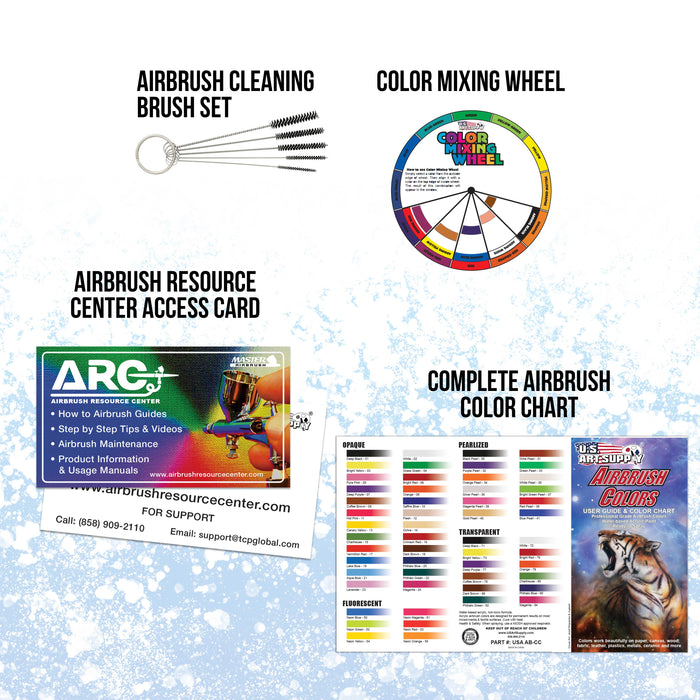 3 Airbrushing System with 6 Colors Acrylic Set - Air Compressor, Tank —  U.S. Art Supply