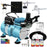 Cool Runner II Dual Fan Air Compressor Custom Body Art Airbrushing System with 3 Airbrush Sets, 3 Color Temp Tattoo Paint Set, 100 Stencils