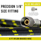Premium 6 Foot Nylon Braided Airbrush Hose with 1/8" BSP Size Fittings plus a 1/4" BSP Female to 1/8" BSP Male Fitting Conversion Adapter