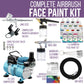 Cool Runner II Airbrush Kit with Dual Fan Air Compressor, 16 Color Water-Based Face & Body Art Paint Set, 3 Airbrushes, Cleaning