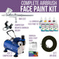 Face & Body Art Airbrush Kit with G22 Airbrush, Single-Piston Airbrush Air Compressor, Air Hose & 8 Custom Body Art Water Based Face Paint Colors