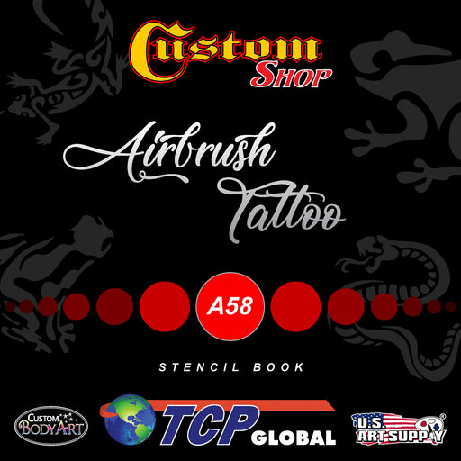 Airbrush Tattoo Stencil Set 58 Book of 20 Dinosaur & Reptiles
