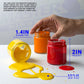 10 Pack of TB-002 3/4 oz Glass Jar Bottles with 30 degree Down Angle Adaptor Lid Assembly - Dual-Action Siphon