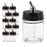 10 Pack of Master Airbrush TB-002 3/4 oz Glass Jar Bottles with 30 degree Down Angle Adaptor Lid Assembly - Dual-Action Siphon