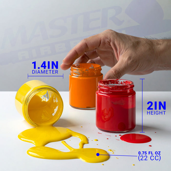 Master Airbrush Brand Box of 10-each TB-007 Empty 3/4-Ounce, (22cc) Glass Bottle for SB84 Side-Feed Mount Airbrush