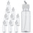 10 Pack Master Airbrush TB-009, 3.4oz Plastic Jar Bottles with 30 Degrees Down Angle Adaptor Lid Assembly, Dual-Action Siphon