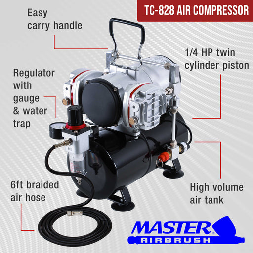 Twin Piston Airbrush Air Compressor