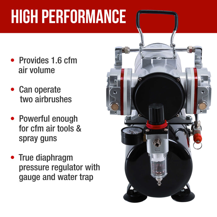 Twin Piston Airbrush Air Compressor