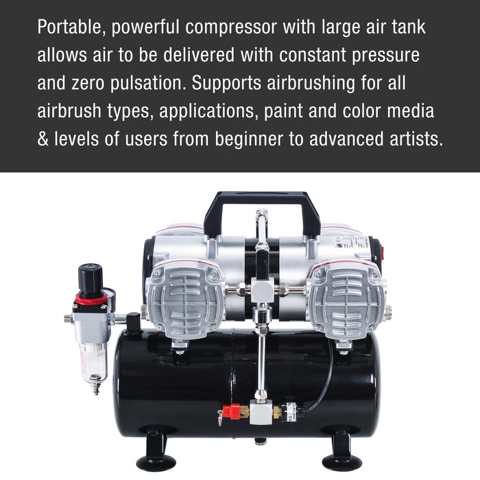 Master Airbrush Model TC-848, High-Performance Four Cylinder Piston Air Compressor