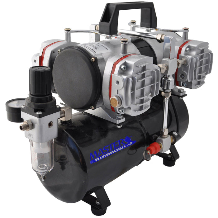 Eclipse HP-CS 4207 Dual-Action Airbrush Kit with High Performance 4 Cylinder Piston Airbrush Air Compressor with Air Storage