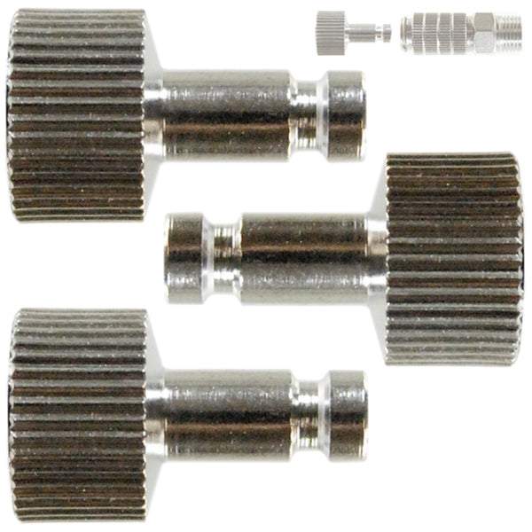 Set of 3 Airbrush Quick Release Coupler Plugs with 1/8" BSP Female Thread Connections and 5mm Male Nipple Tails (Quick Connect Coupler Not Included)