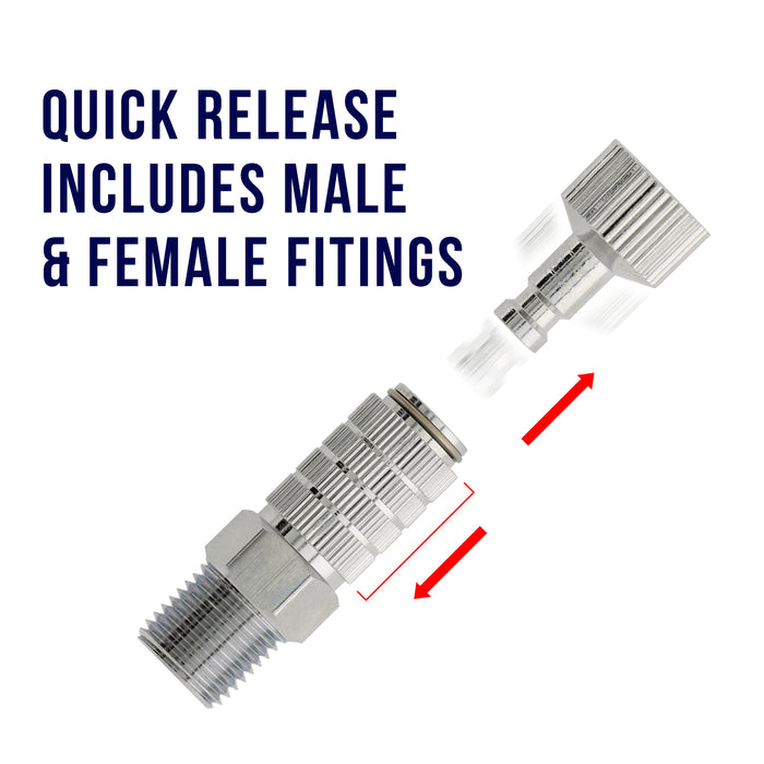 Airbrush Quick Release Disconnect Coupler with Plug 1/8 in. BSP Male and Female Connections