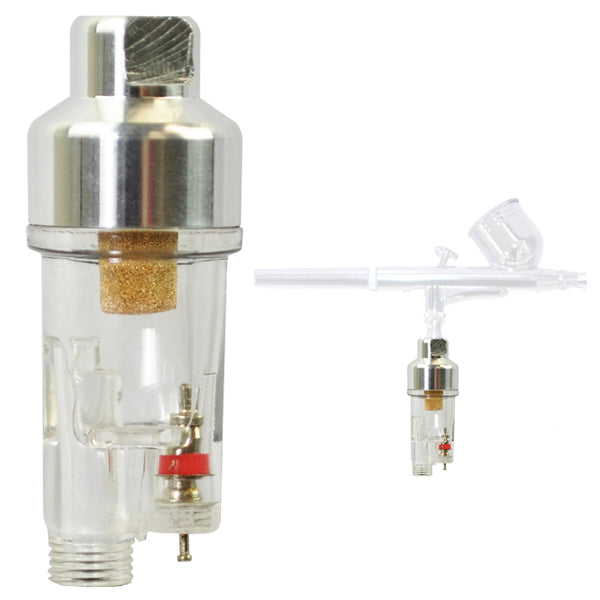 Premium Airbrush In-Line Mini Air Filter and Water Trap (Connects directly onto airbrushes and hoses with 1/8" threads)