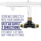 2-Way Air Hose Splitter Manifold - 1/8" BSP Fittings; 2 Male Air Outlets and 1 Female Air Inlet