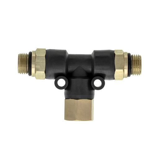 2 Way Airbrush Air Hose Splitter Manifold with 1/8" BSP Fittings; 2 Male Air Outlets and 1 Female Air Inlet