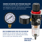 True Diaphragm Airbrush Pressure Regulator with Gauge & Water Moisture Trap – Filter, Air Compressor Water Trap for Clean, Moisture-Free Airflow