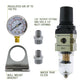 Heavy Duty Diaphragm Mini Pressure Regulator with Gauge and Water Trap Filter - Moisture Trap for Airbrush Air Compressor with Precision Control and
