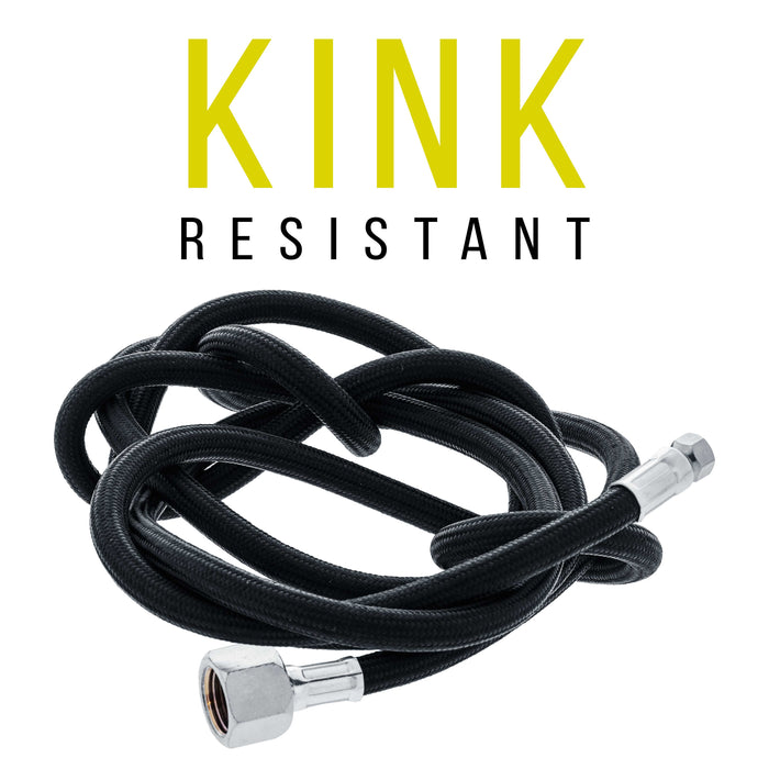 Premium 6 Foot Nylon Braided Airbrush Hose - Standard 1/8" and Non-Standard 1/4" BSP Adapter Fitting Connectors (Please note one end is 1/4" fitting and is not standard)
