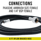 6 Foot Braided Airbrush Hose - Paasche 1/4” NPT & 1/4" BSP Air Brush Hose Adapter Fitting Connectors for Regulator Compressor
