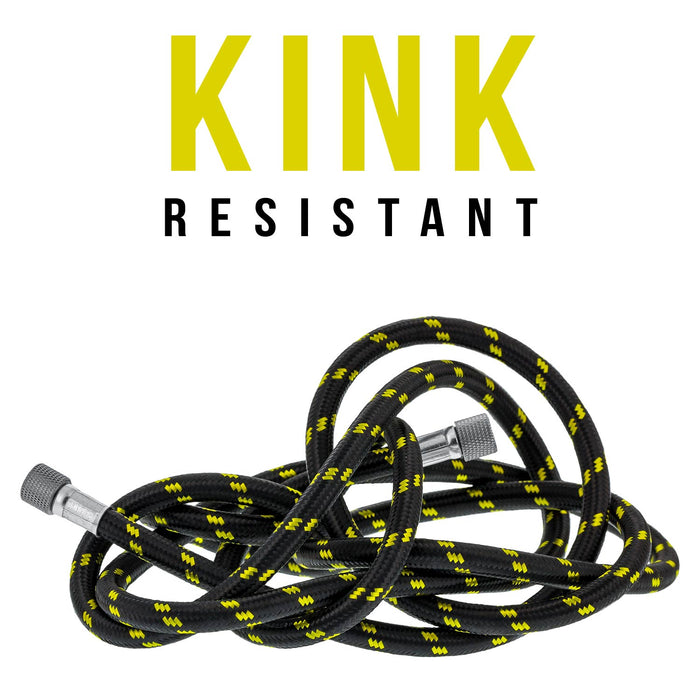 Premium 10 Foot Nylon Braided Airbrush Hose - 1/8" BSP Air Brush Adapter Fitting Connectors on Both Ends (Hose color may vary)